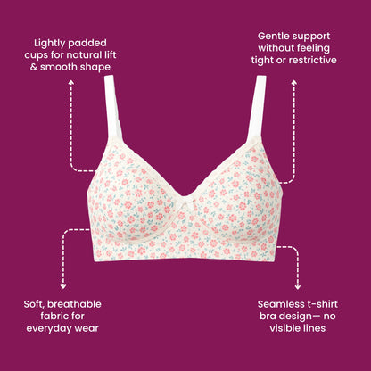 Munns & Mars Lingeries Set- T-shirt Bra & Seamless Bonded Hipster Panty