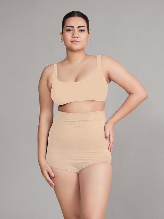 Munns & Mars Trendy Tummy Tucker Brief Combo - Beige/Black
