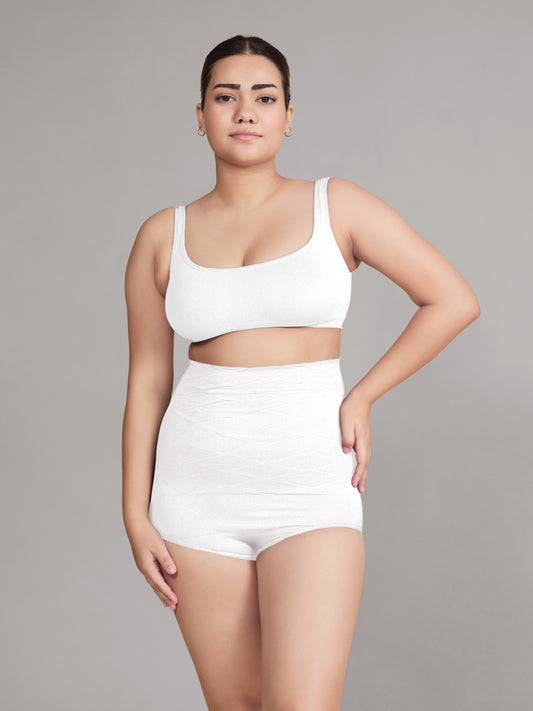 Munns & Mars Trendy Tummy Tucker Brief Combo - Beige/White