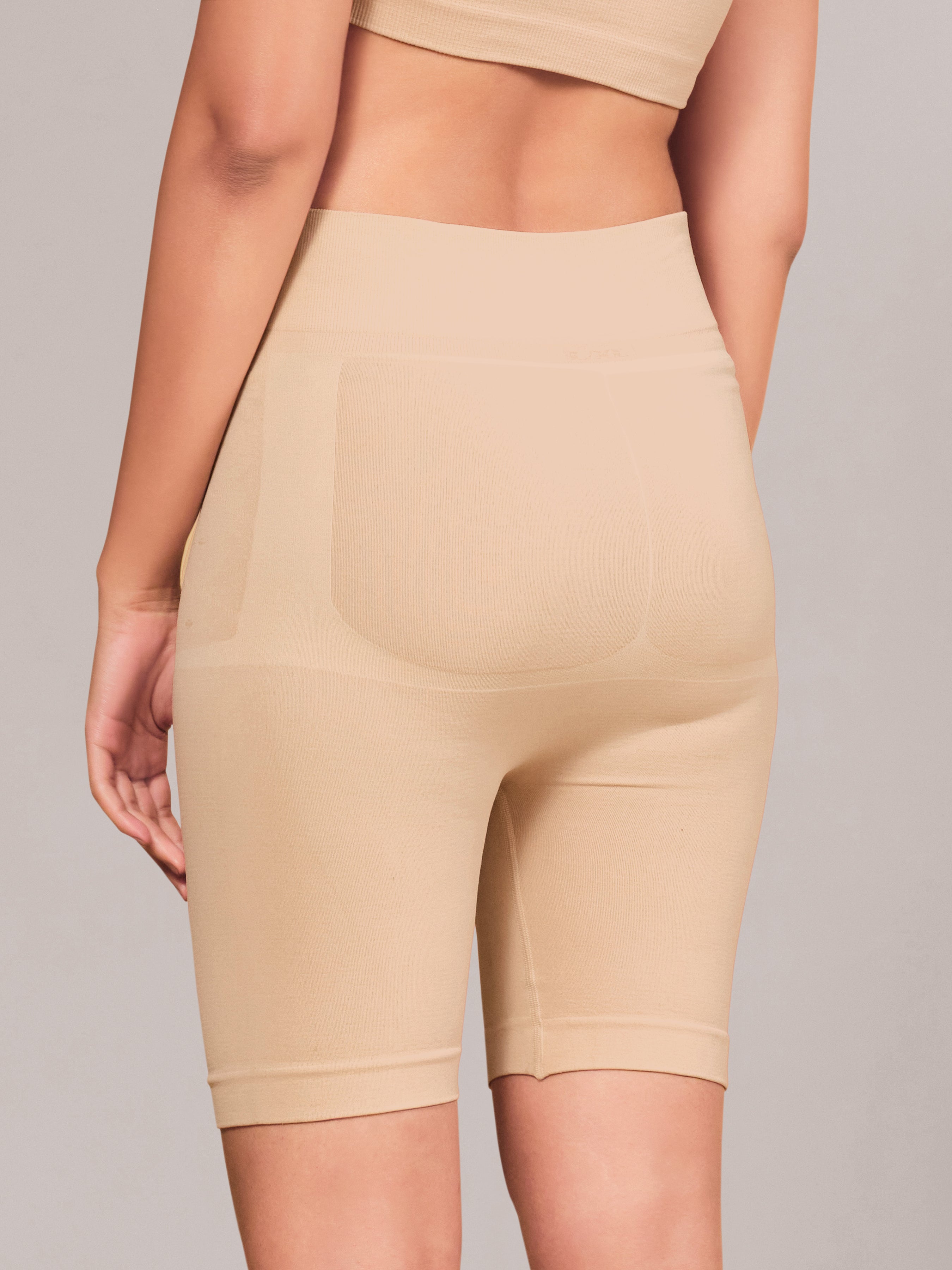 Tummy and Thigh Shorts - Beige