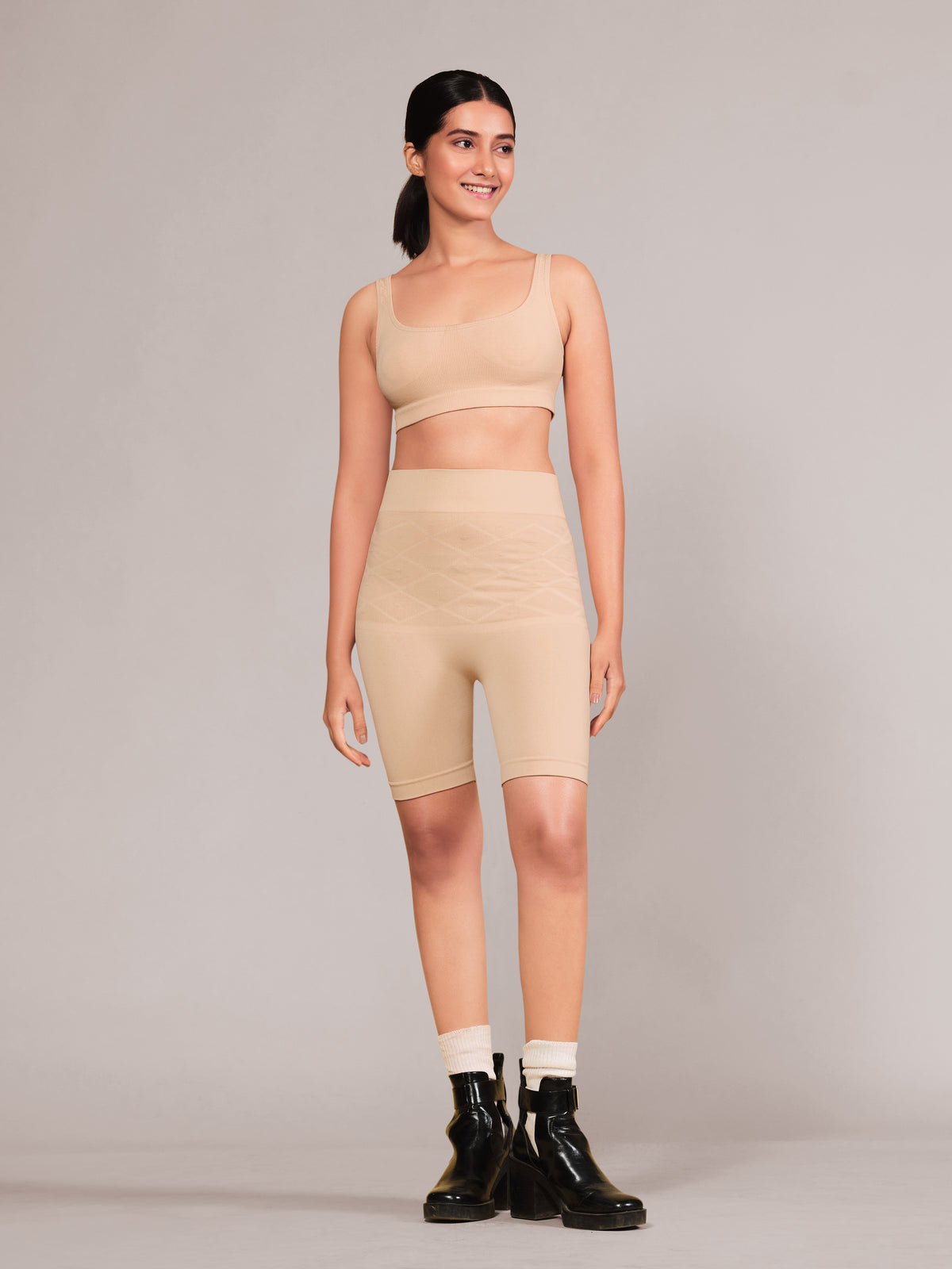 Tummy and Thigh Shorts - Beige