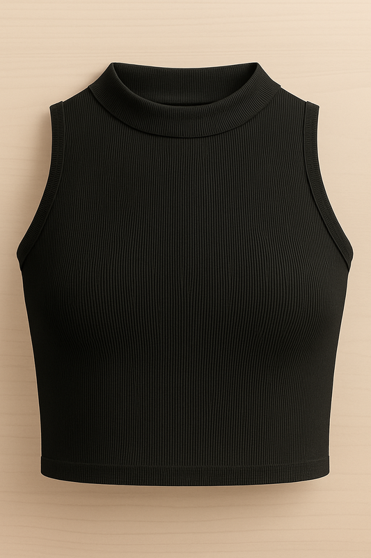 Munns & Mars Casual Tank Top Turtle Neck - Black