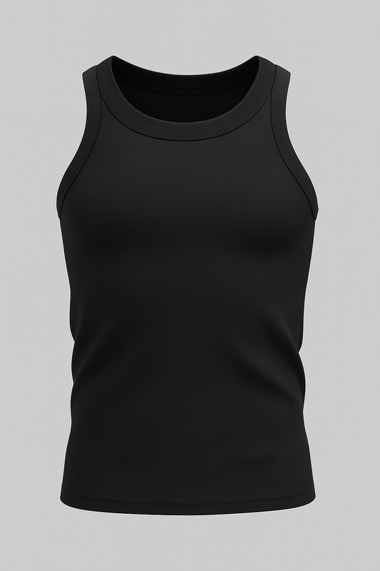 Munns & Mars Casual Tank Top Sando Style  - Black