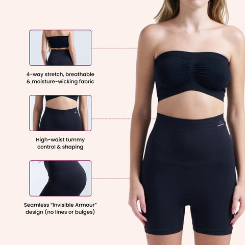 Munns & Mars Tummy and Thigh Shorts - Black