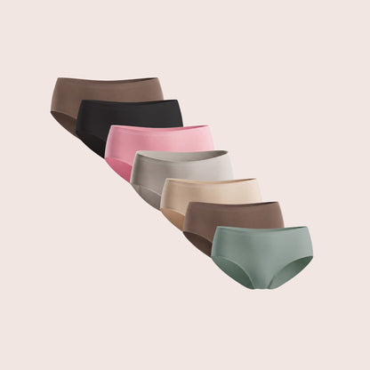 Munns & Mars Womens  Seamless Bonded Hipster Panty- Pack of 7