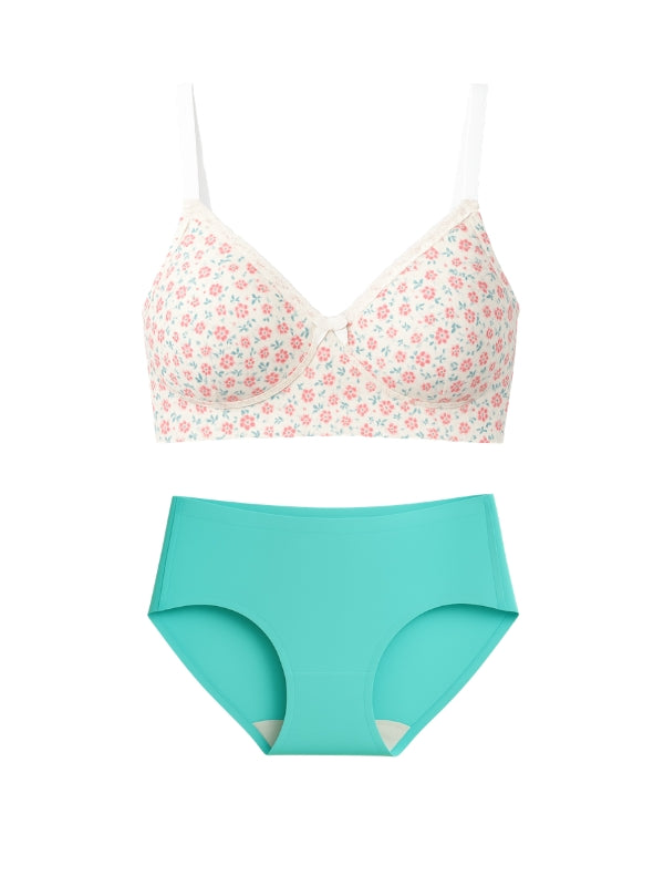 Munns & Mars Lingeries Set- T-shirt Bra & Seamless Bonded Hipster Panty