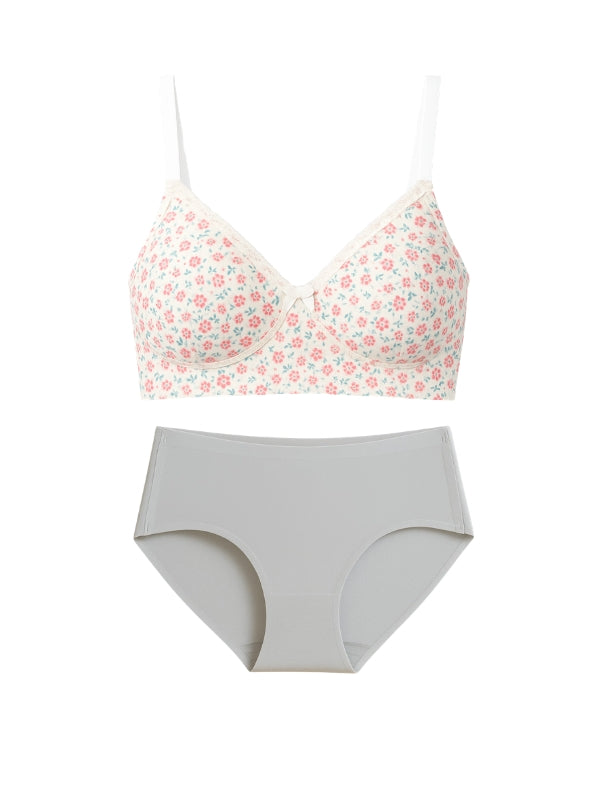 Munns & Mars Lingeries Set- T-shirt Bra & Seamless Bonded Hipster Panty