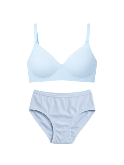 Munns & Mars Lingeries Set- T-shirt Bra & Mid Waist Hipster Panty with Outer Elastic