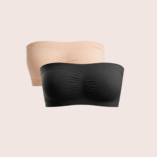 Munns & Mars Womens Seamless Non-Padded Tube Bra - Pack of 2