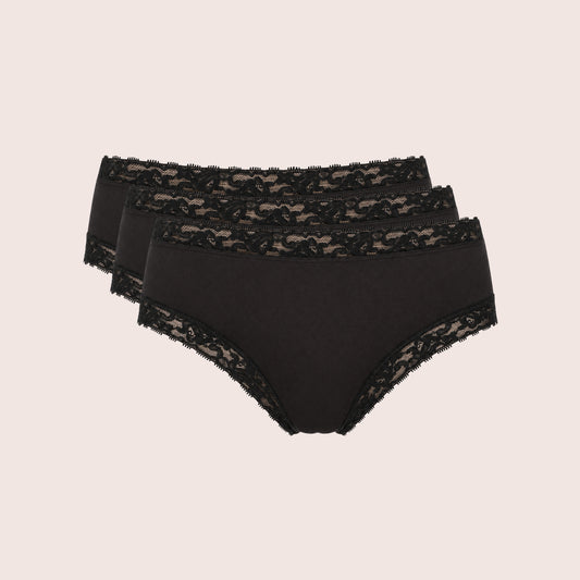 High Waist Bikini (With Lace) - Pack of 3