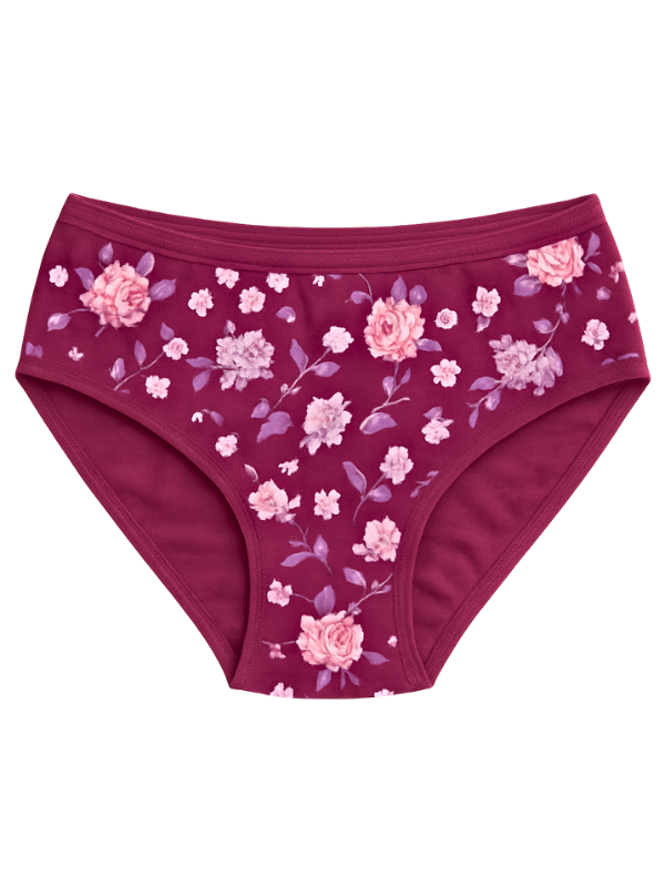 Mid Waist Hipster Panty (Outer Elastic-Printed)
