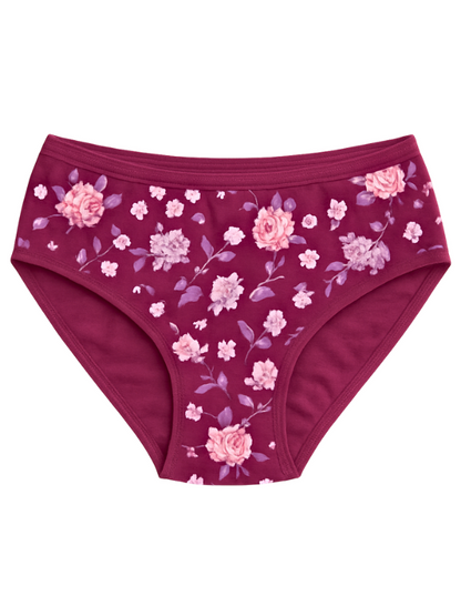 Mid Waist Hipster Panty (Outer Elastic-Printed)
