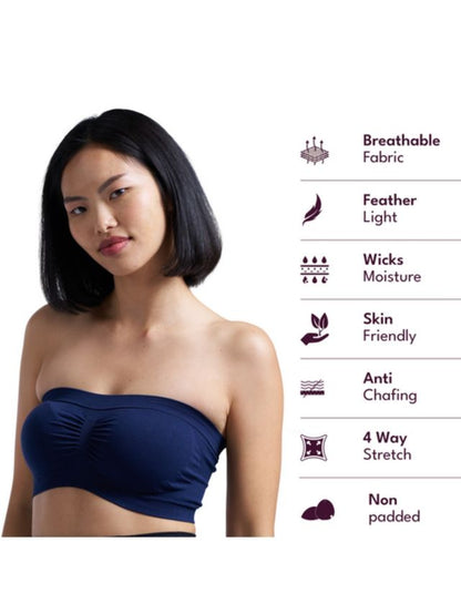 Munns & Mars Womens Seamless Non-Padded Tube Bra