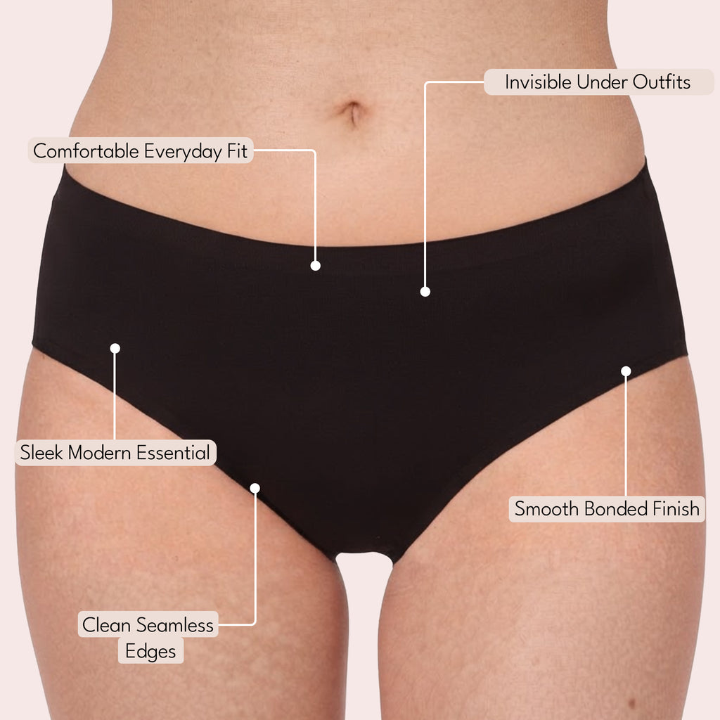 Munns & Mars Womens Seamless Bonded Hipster Panty - Pack of 5