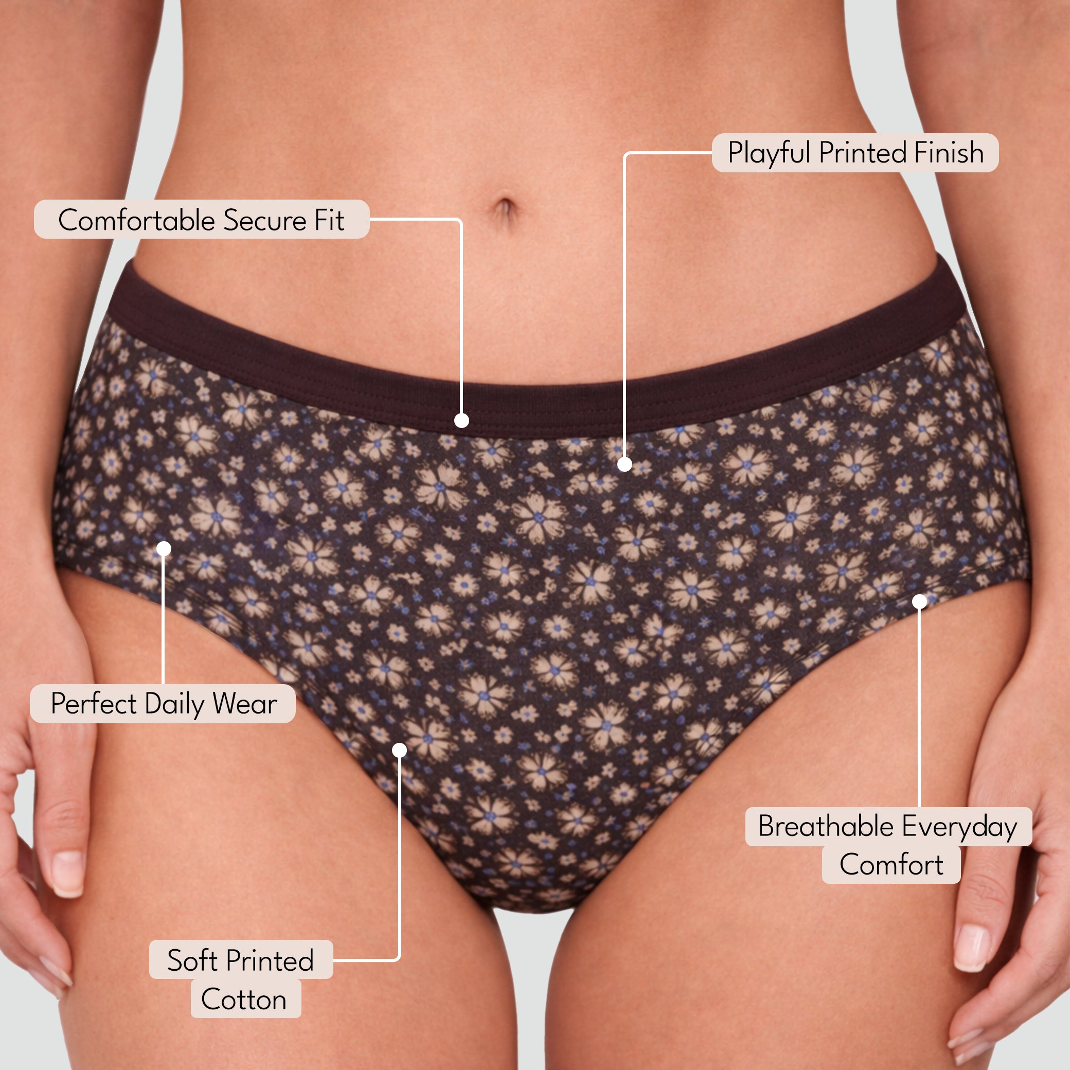 Munns & Mars Womens Pack of 5 Cotton Panties