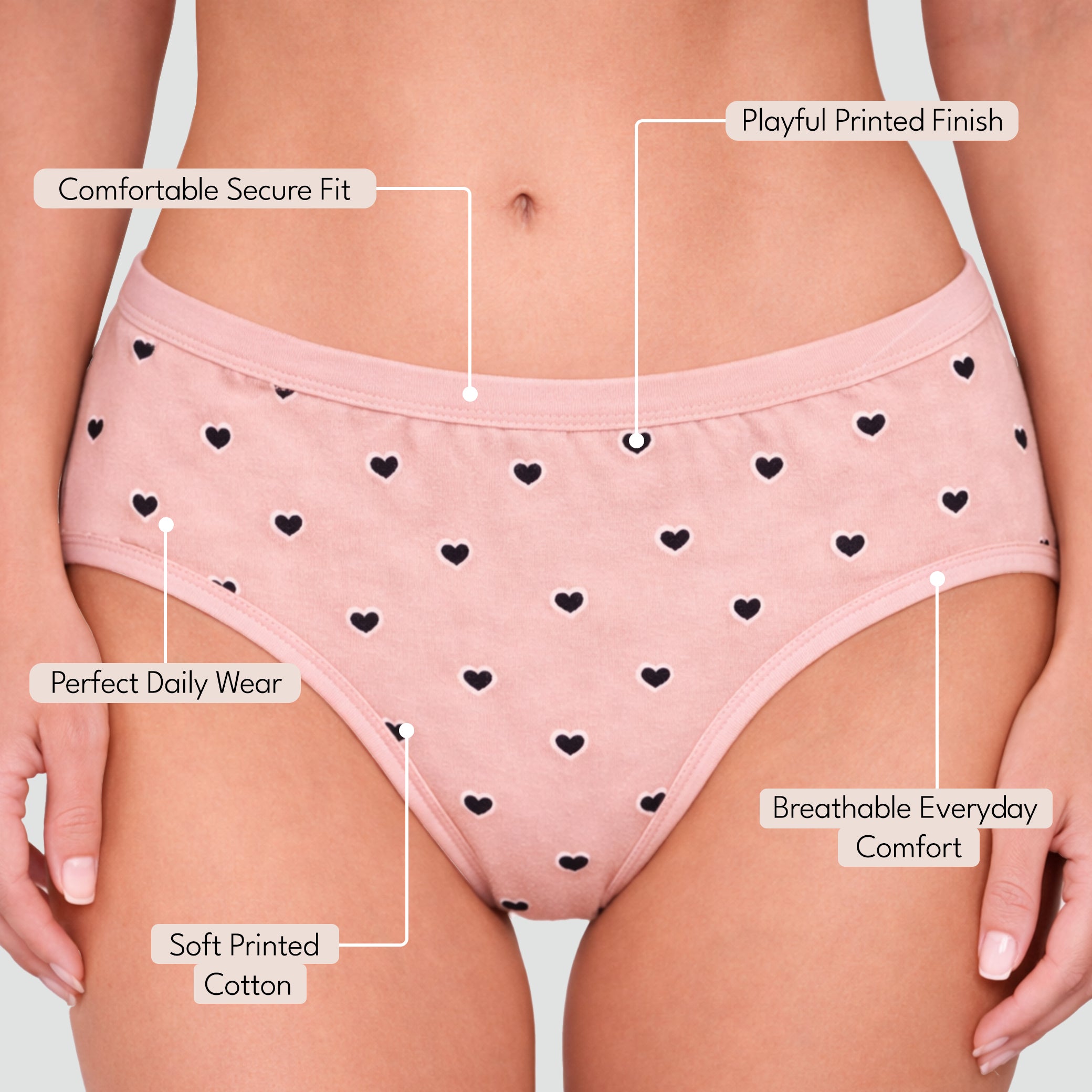 Munns & Mars Womens Pack of 5 Cotton Panties