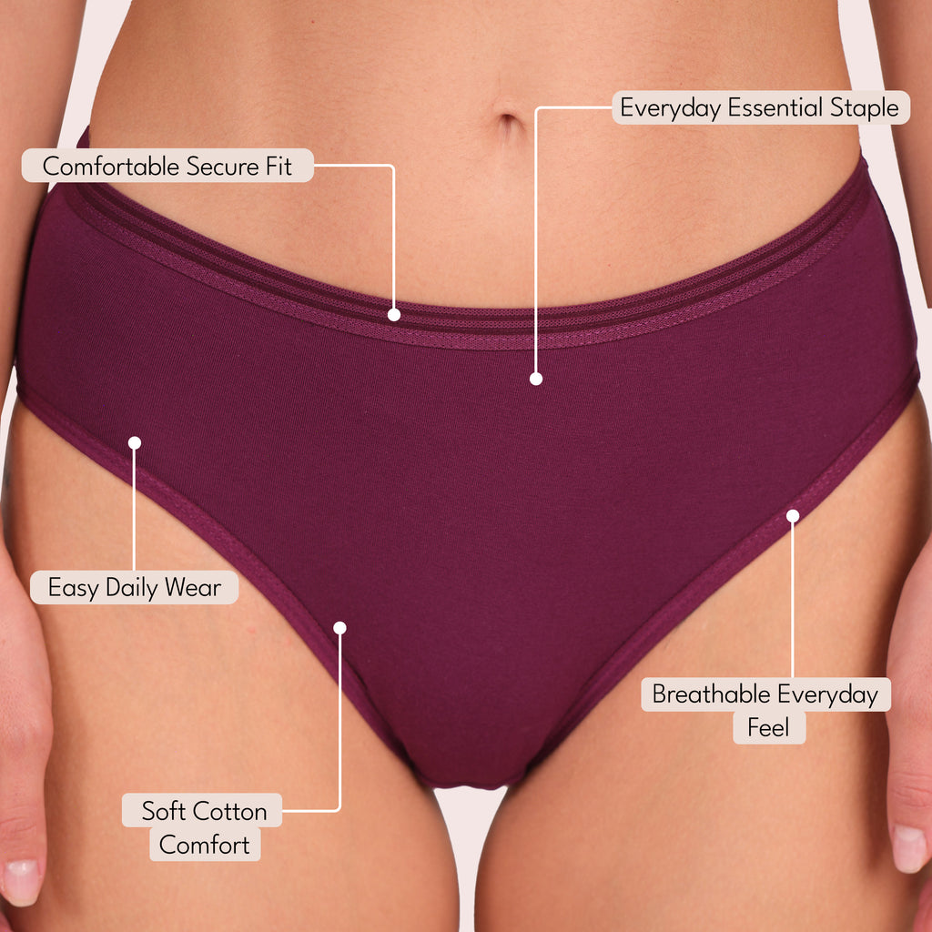 Munns & Mars Womens Cotton Printed Mid Waist Hipster Panty Pack of 3