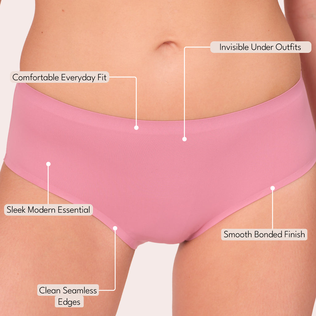 Munns & Mars Womens Seamless Bonded Hipster Panty - Pack of 5