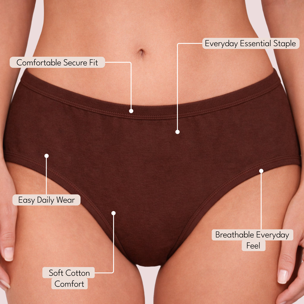Munns & Mars Womens Pack of 5 Cotton Panties