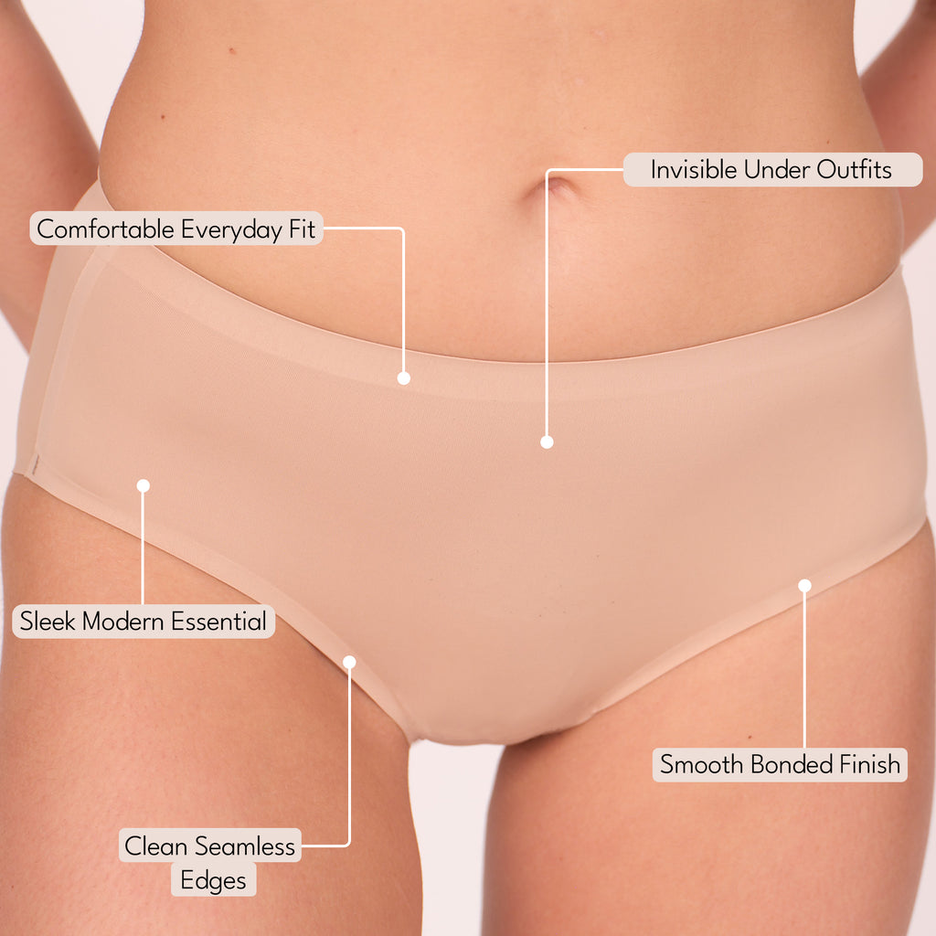 Munns & Mars Womens Seamless Bonded Hipster Panty