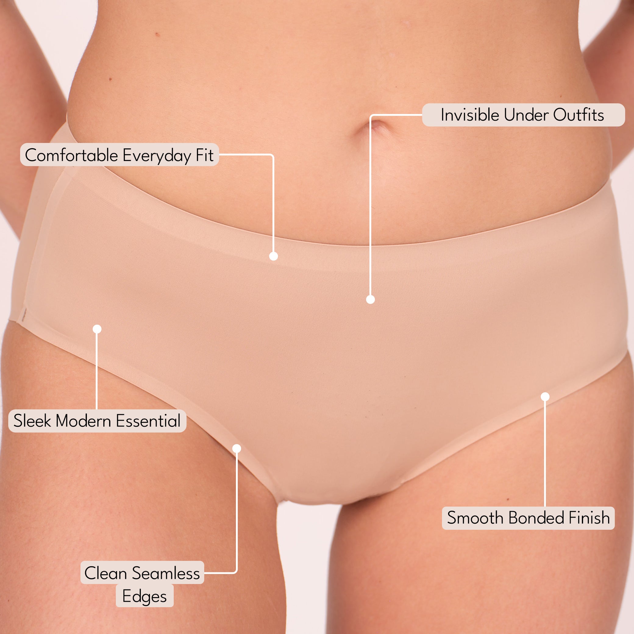 Munns & Mars Womens Seamless Bonded Hipster Panty
