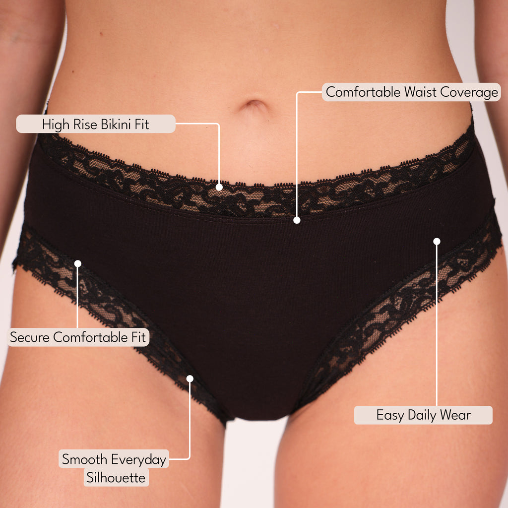 High Waist Bikini (With Lace) - Pack of 5