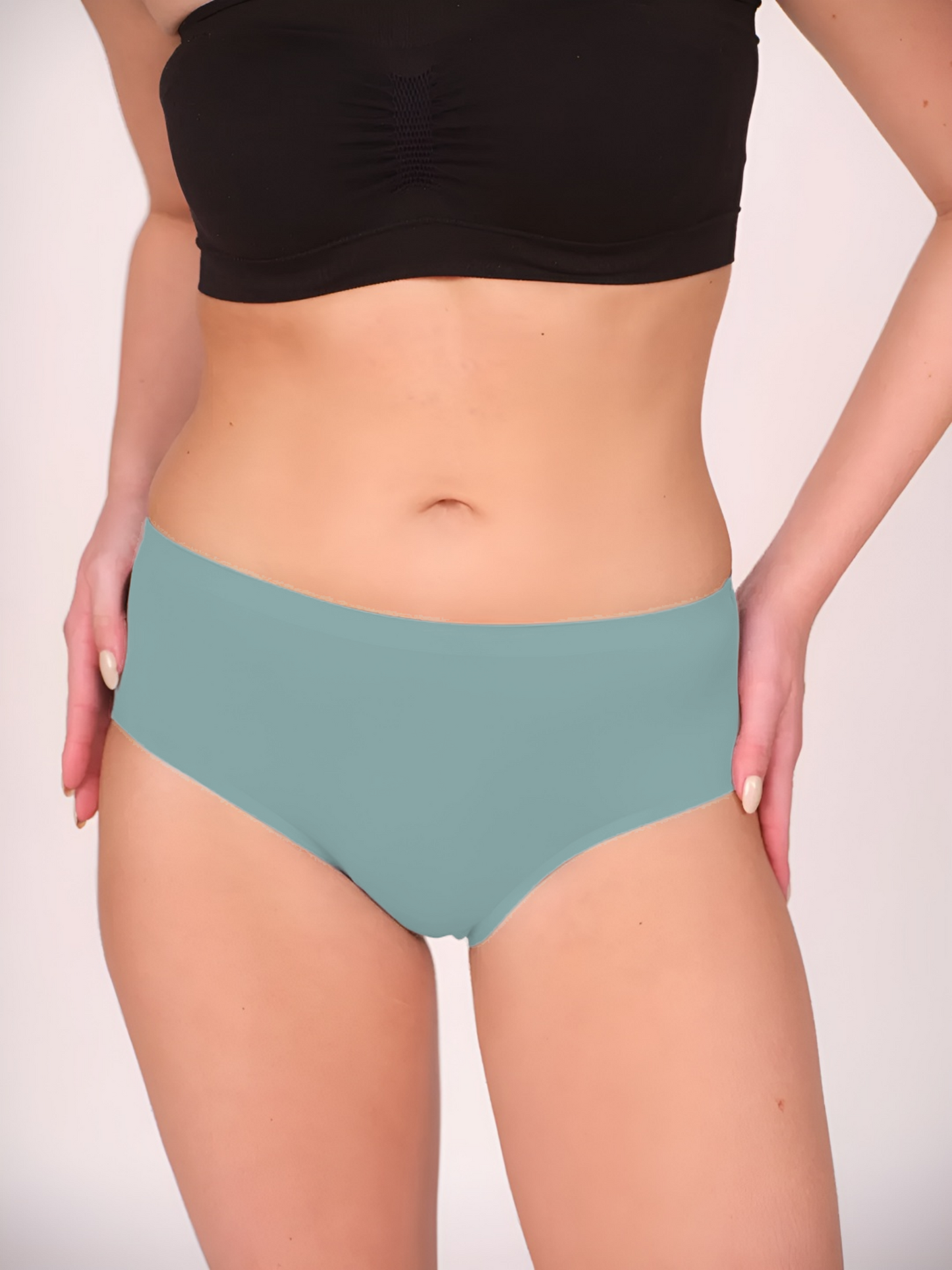 Seamless Bonded Hipster Panty - Grey, Lily Mongolia & Turquoise