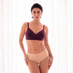 Black/Black/Beige seamless bonded hipster panty - pack of 3, styled lifestyle shot — Munns & Mars
