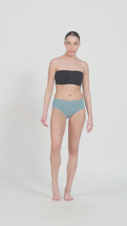 Seamless Bonded Hipster Panty - Black & Beige