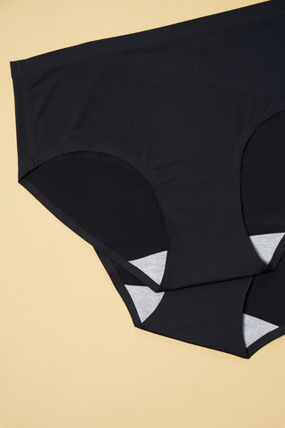 Seamless Bonded Hipster Panty - Black & Black