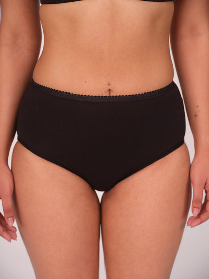Full Coverage Hipster Panty - Black