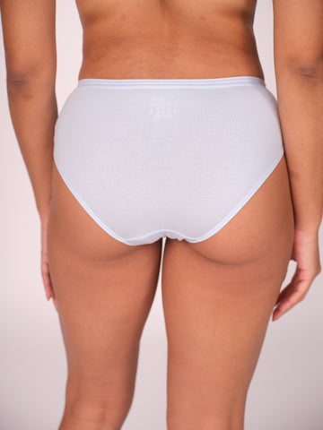 Mid Waist Hipster Panty With Outer Elastic- Sky Blue
