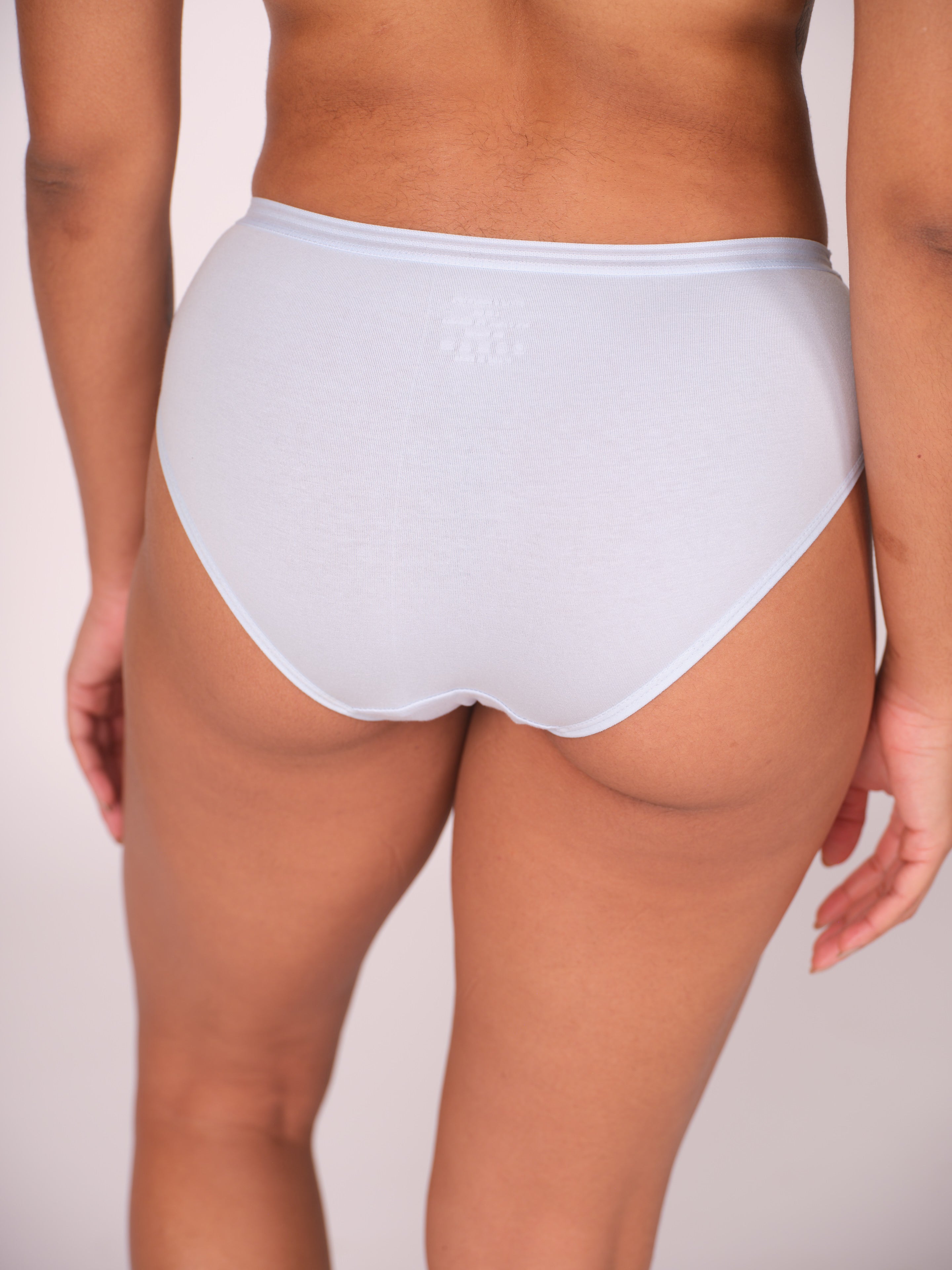 Mid Waist Hipster Panty With Outer Elastic- Sky Blue