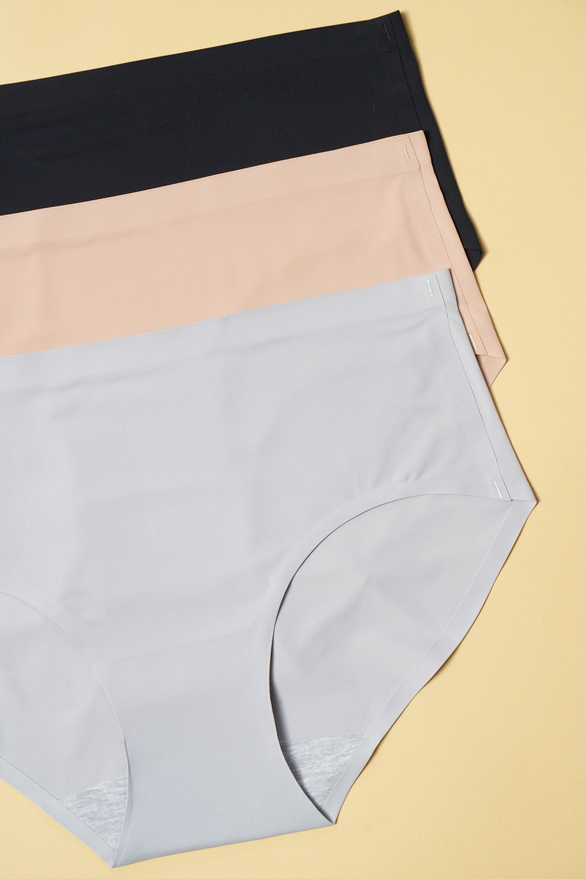 Seamless Bonded Hipster Panty - Grey, Beige & Black
