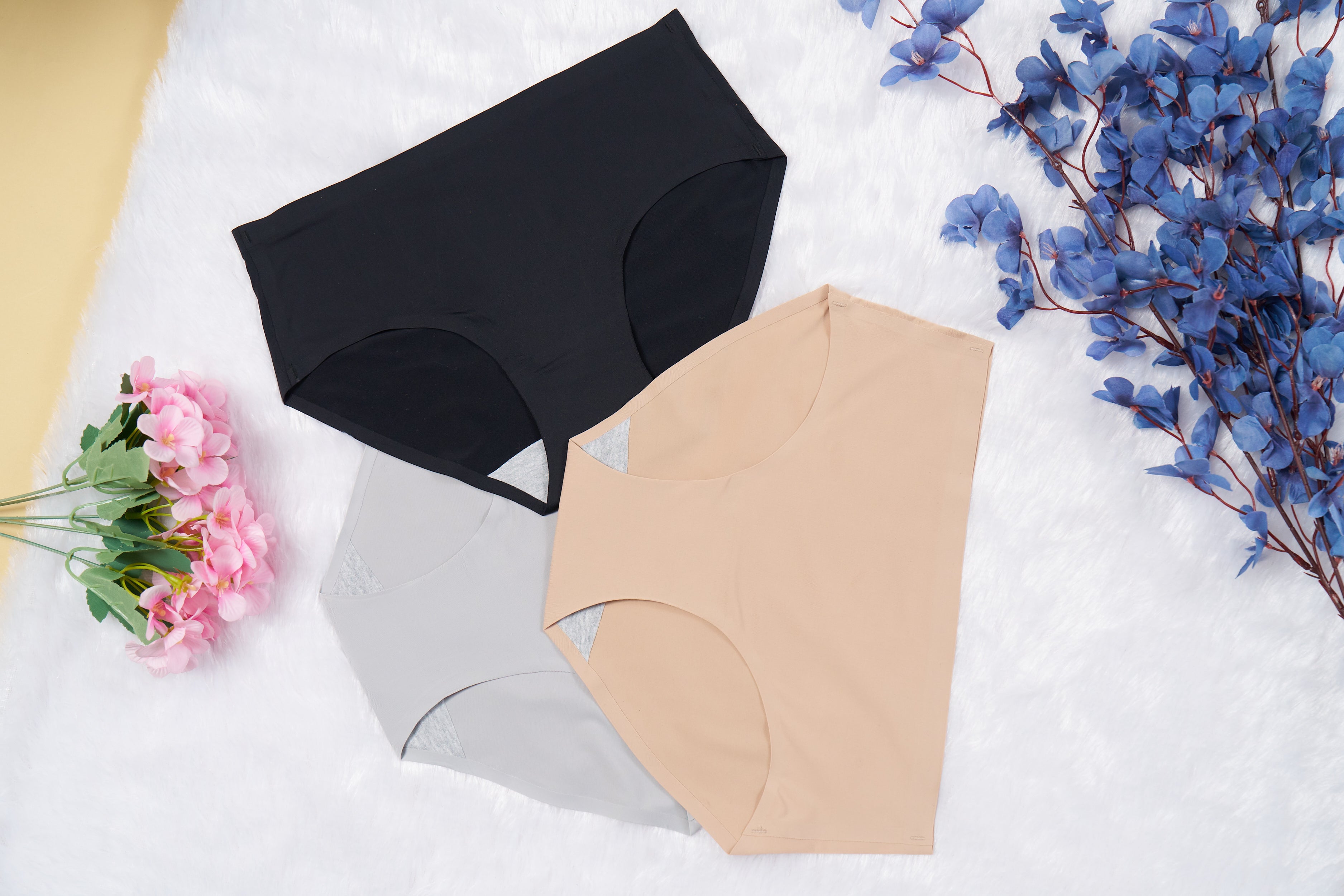 Seamless Bonded Hipster Panty - Grey, Beige & Black