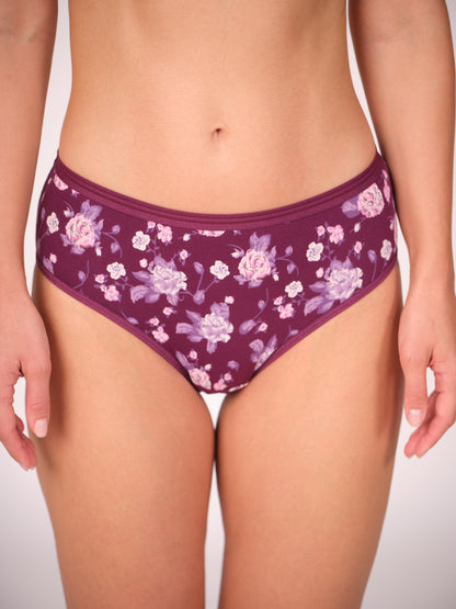 Mid Waist Hipster Panty (Outer Elastic-Printed)