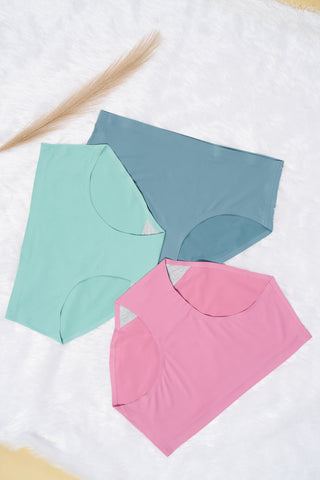 Seamless Bonded Hipster Panty - Lily Mongolia, Mauve & Turquoise