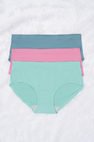 Seamless Bonded Hipster Panty - Lily Mongolia, Mauve & Turquoise