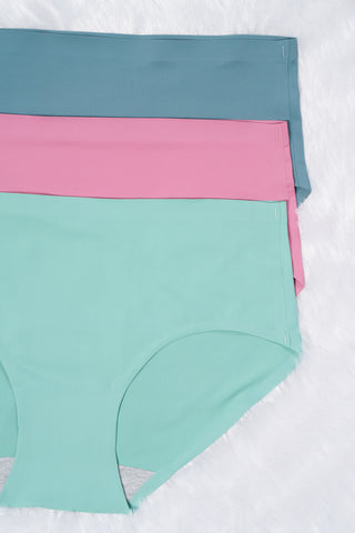 Seamless Bonded Hipster Panty - Lily Mongolia, Mauve & Turquoise