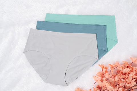 Seamless Bonded Hipster Panty - Grey, Lily Mongolia & Turquoise