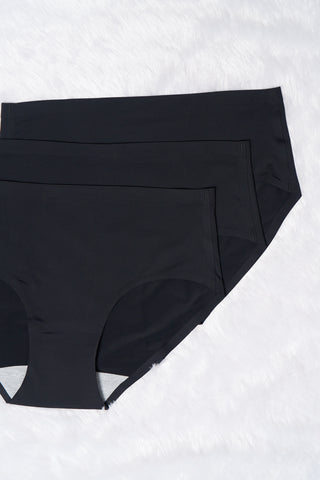Seamless Bonded Hipster Panty - Black, Black & Black