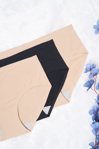 Seamless Bonded Hipster Panty - Beige, Beige & Black