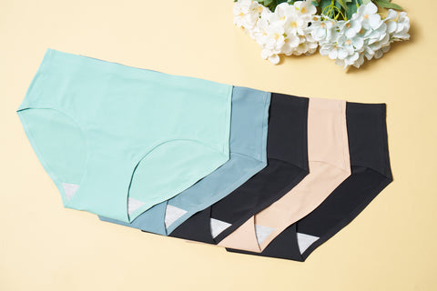 Seamless Bonded Hipster Panty - Turquoise, Lily, Black, Beige & Black