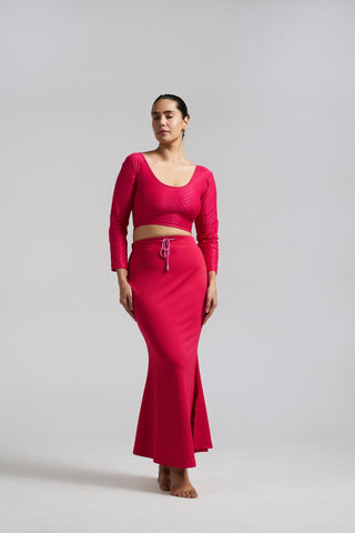 Saree Shapewear Polyester Straight Cut - Magenta