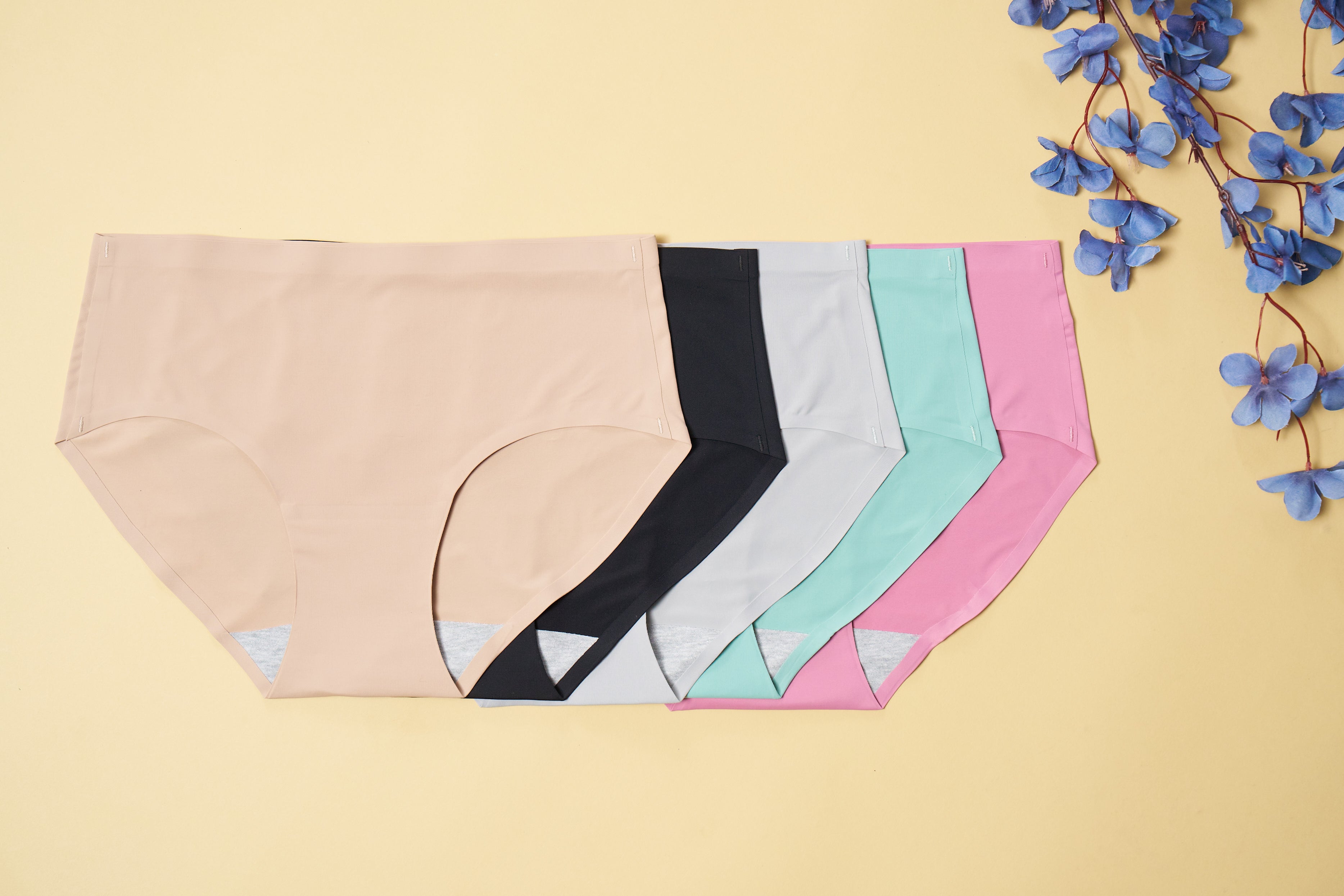 Seamless Bonded Hipster Panty - Beige, Black, Turquiose, Mauve & Grey