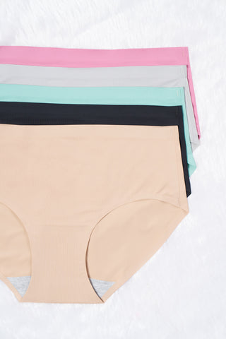 Seamless Bonded Hipster Panty - Beige, Black, Turquiose, Mauve & Grey