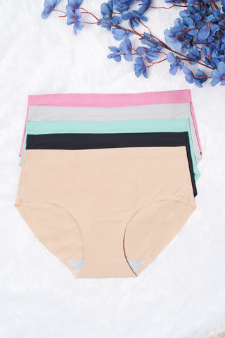 Seamless Bonded Hipster Panty - Beige, Black, Turquiose, Mauve & Grey