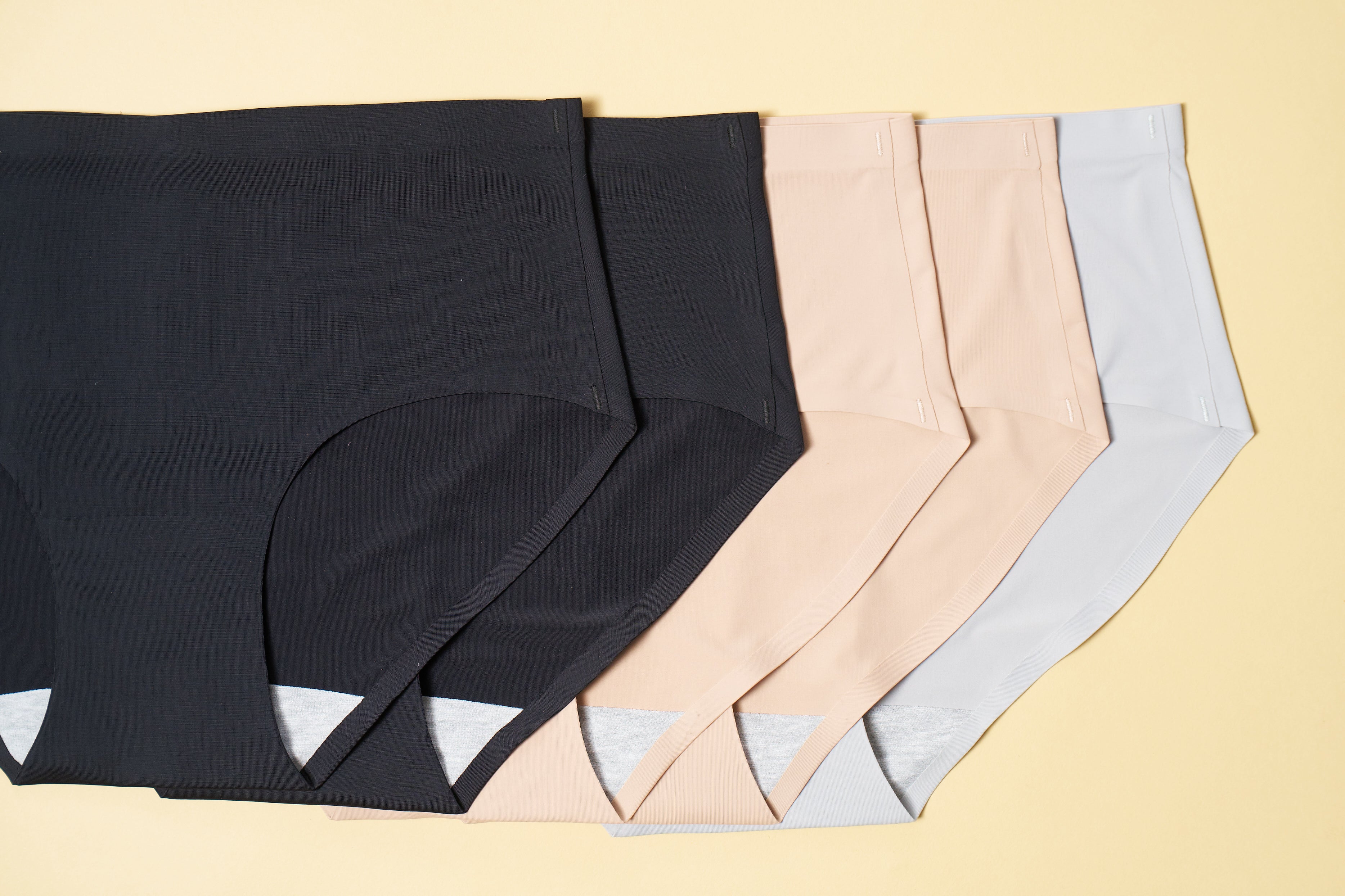 Seamless Bonded Hipster Panty - Black, Black, Beige, Beige & Grey