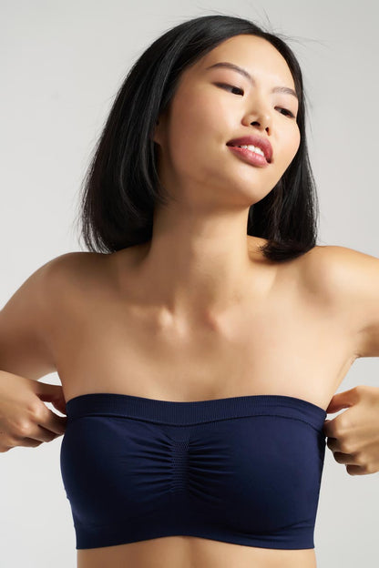 Munns & Mars Seamless Non-Padded Tube Bra - Navy Blue