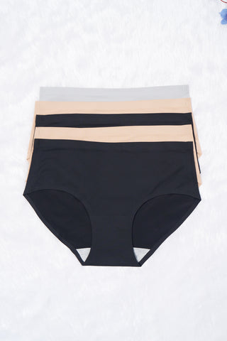 Seamless Bonded Hipster Panty - Black, Black, Beige, Beige & Grey